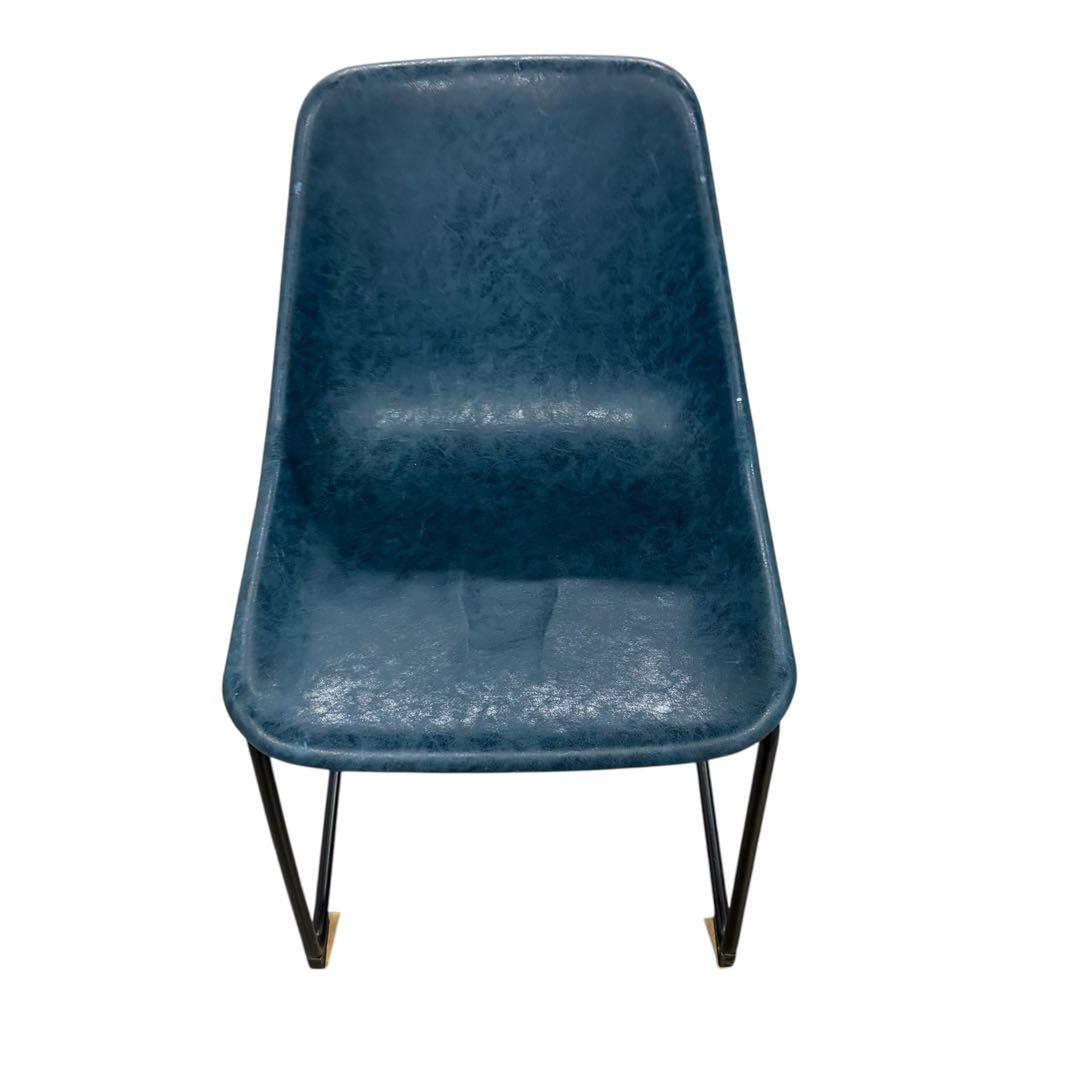 クラッシュゲート ヴィンテージ風 ダイニングチェア 青