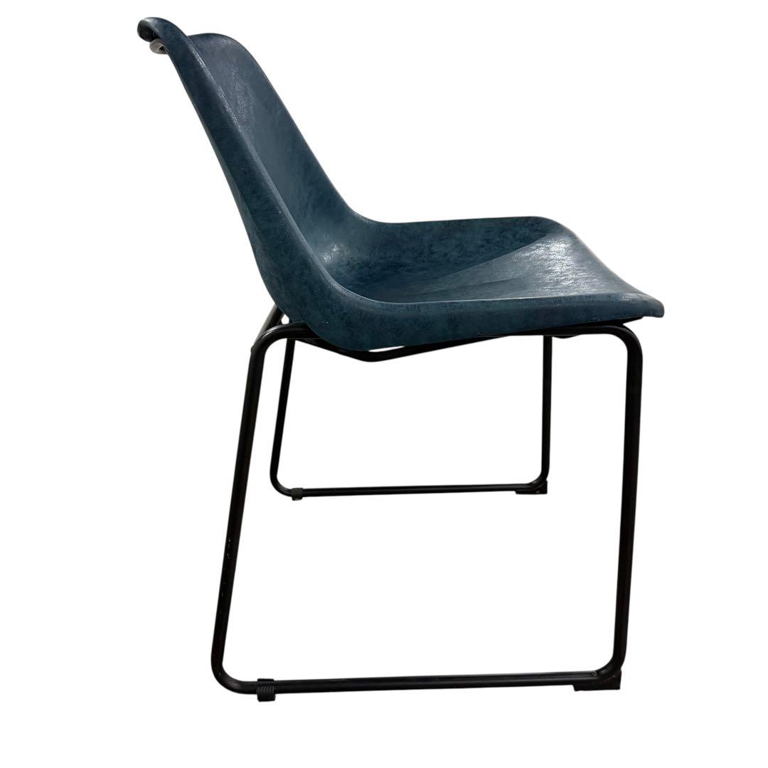 クラッシュゲート ヴィンテージ風 ダイニングチェア 青