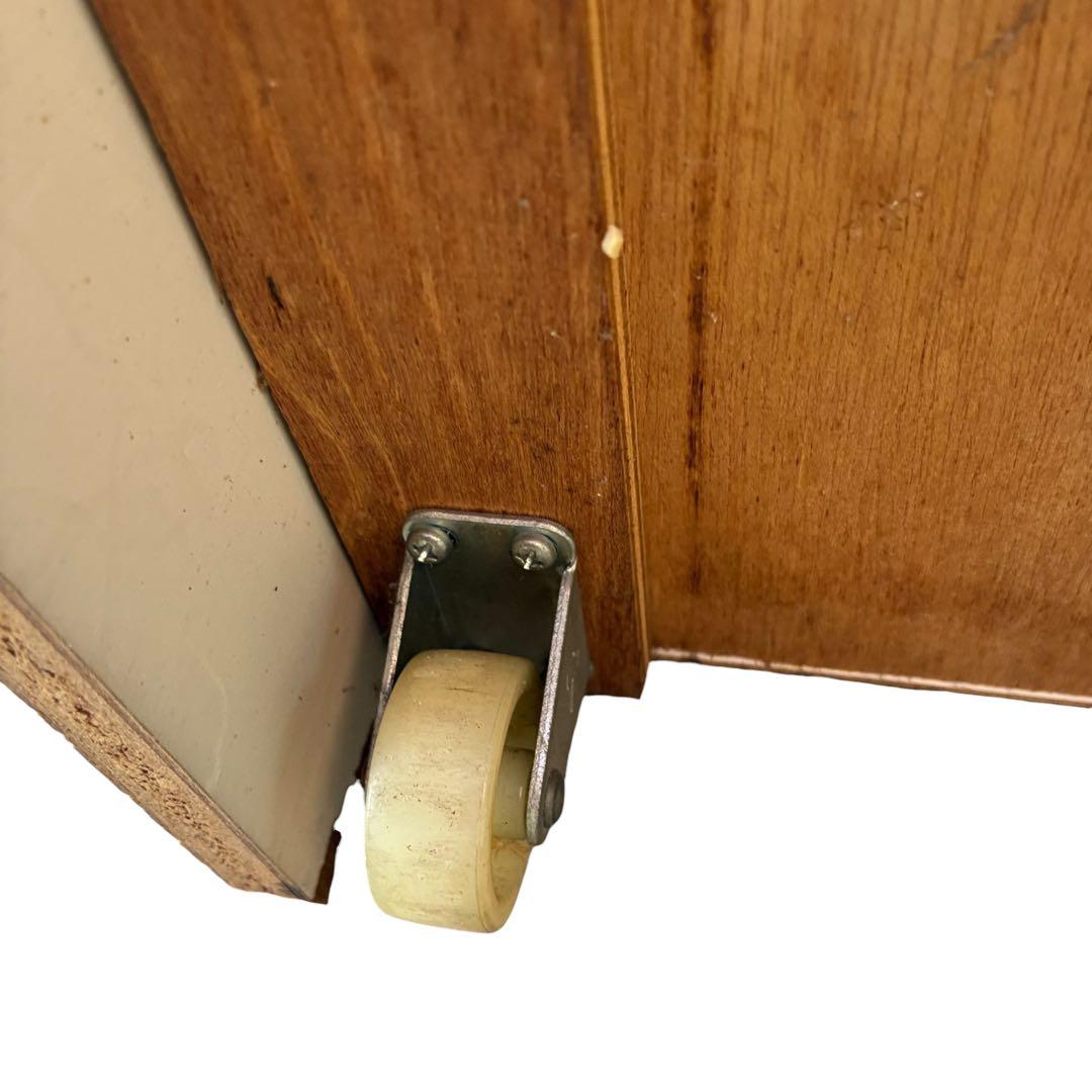 希少　レトロ　ナショナル　ラック　木製　キャスター付き