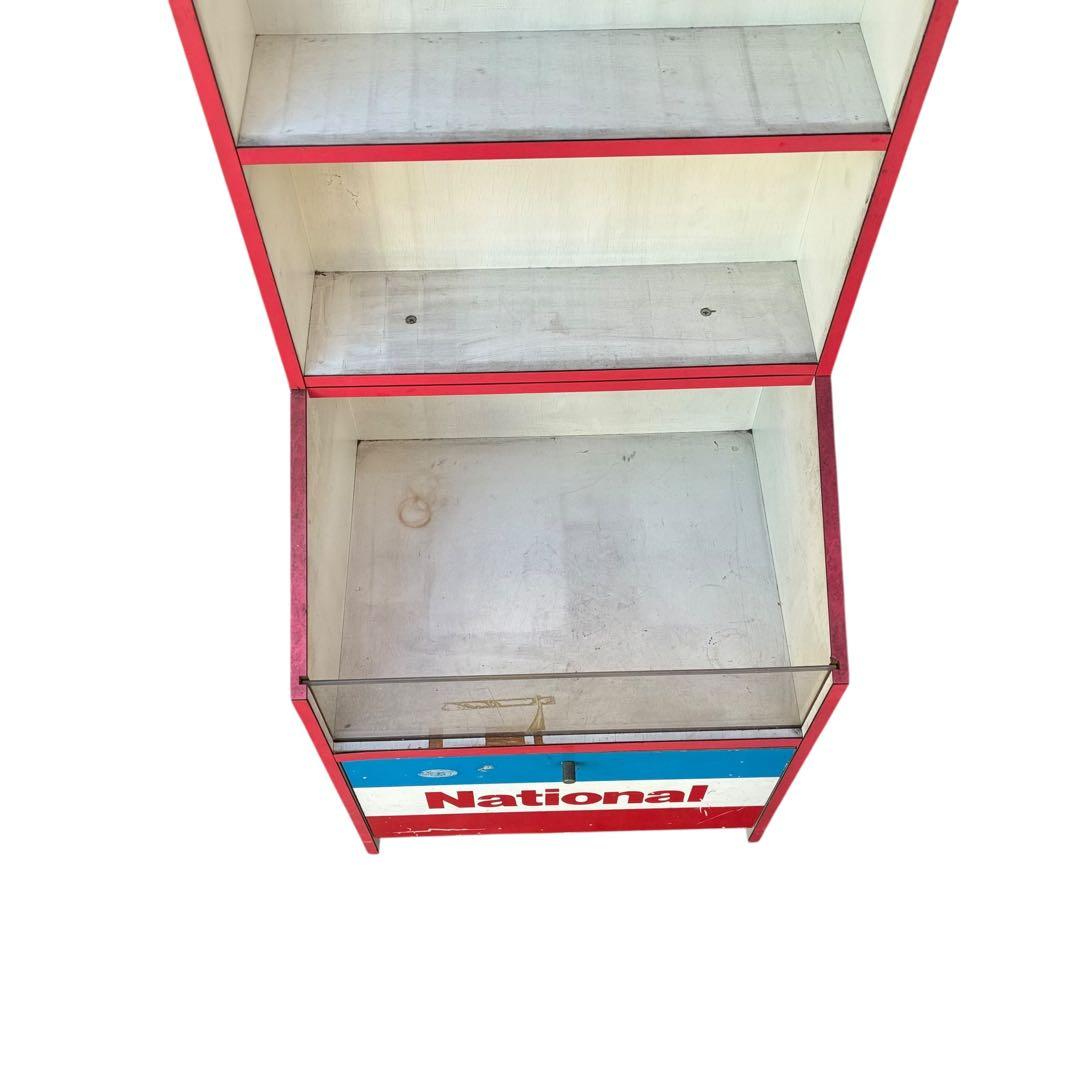 希少　レトロ　ナショナル　ラック　木製　キャスター付き