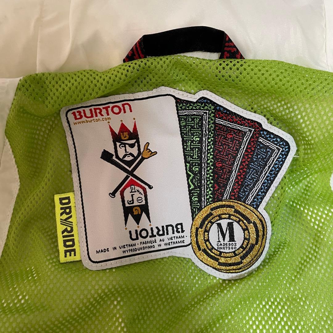 Burtonバートンスキーウェアスノーボードジャケットパーカーフードボーダー白緑