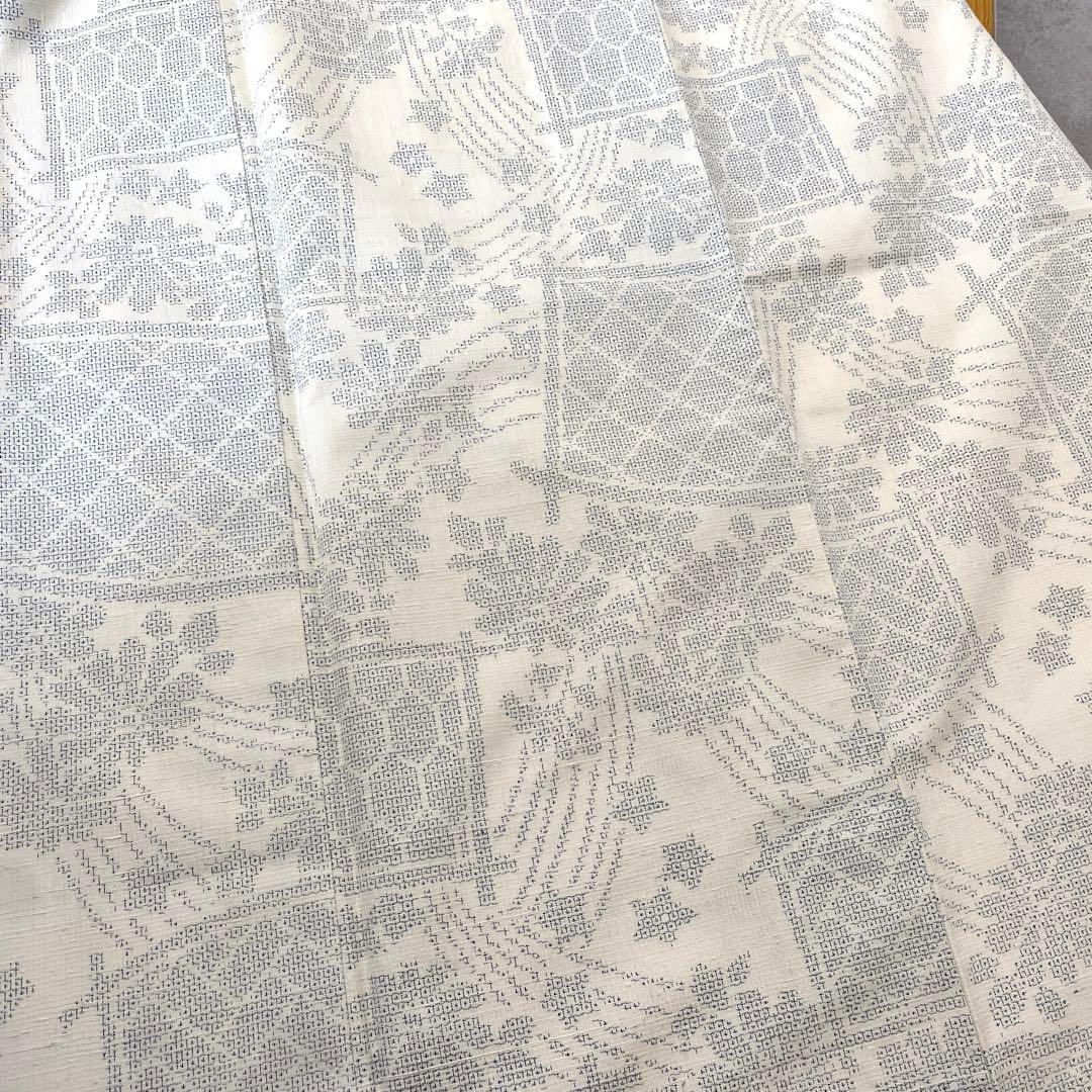 洗い張り単衣仕立て直しK1023 美品 逸品 上品 重要無形文化財 正絹 結城紬