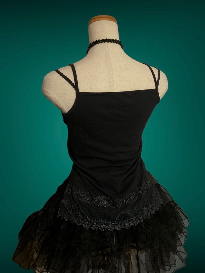 ダークコアベロアレースキャミy2kフェアリーグランジ姫ギャル古着屋ランジェリー