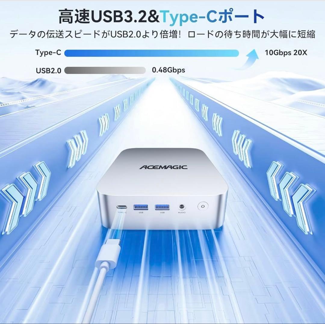 ミニpc ryzen 4300U最大3.7GHz 16GB+256GB