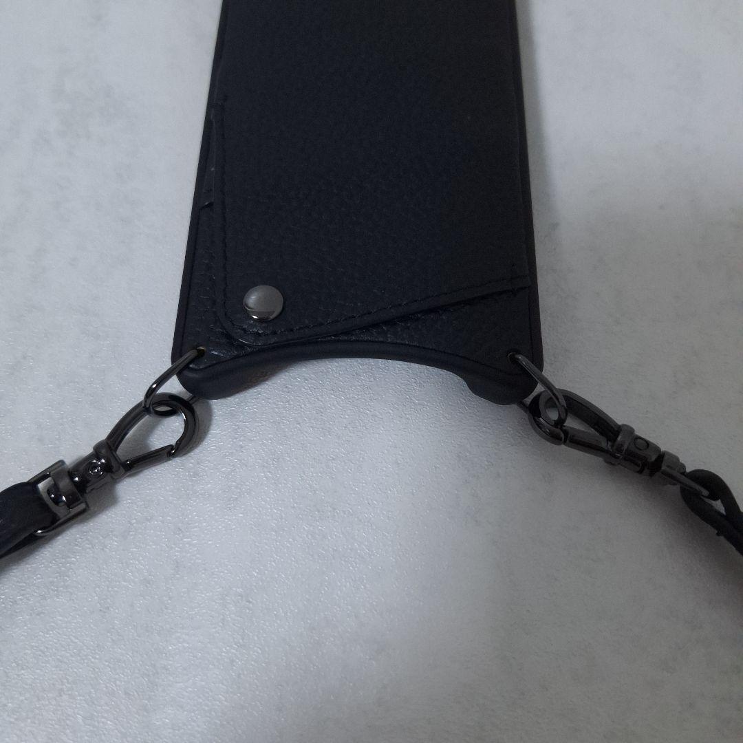 バンドリヤー スマホケース ストラップ iPhone 15Pro 高級感 黒