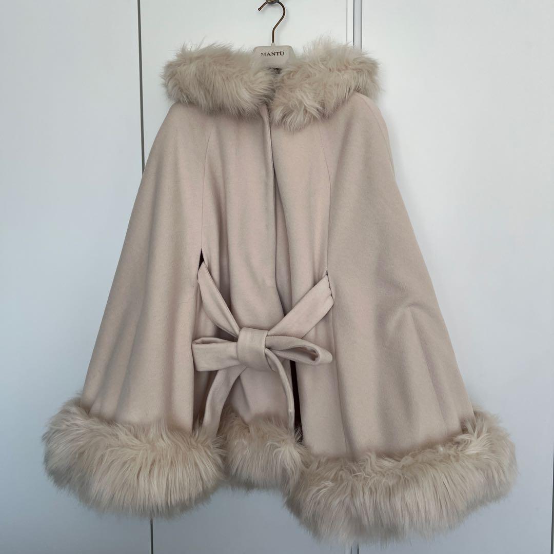 109  PARTY フードファーケープコート定価¥35,200