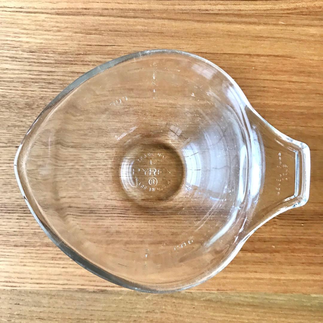 オールドパイレックス　ガラス製ボール ティアドロップ 3点セット