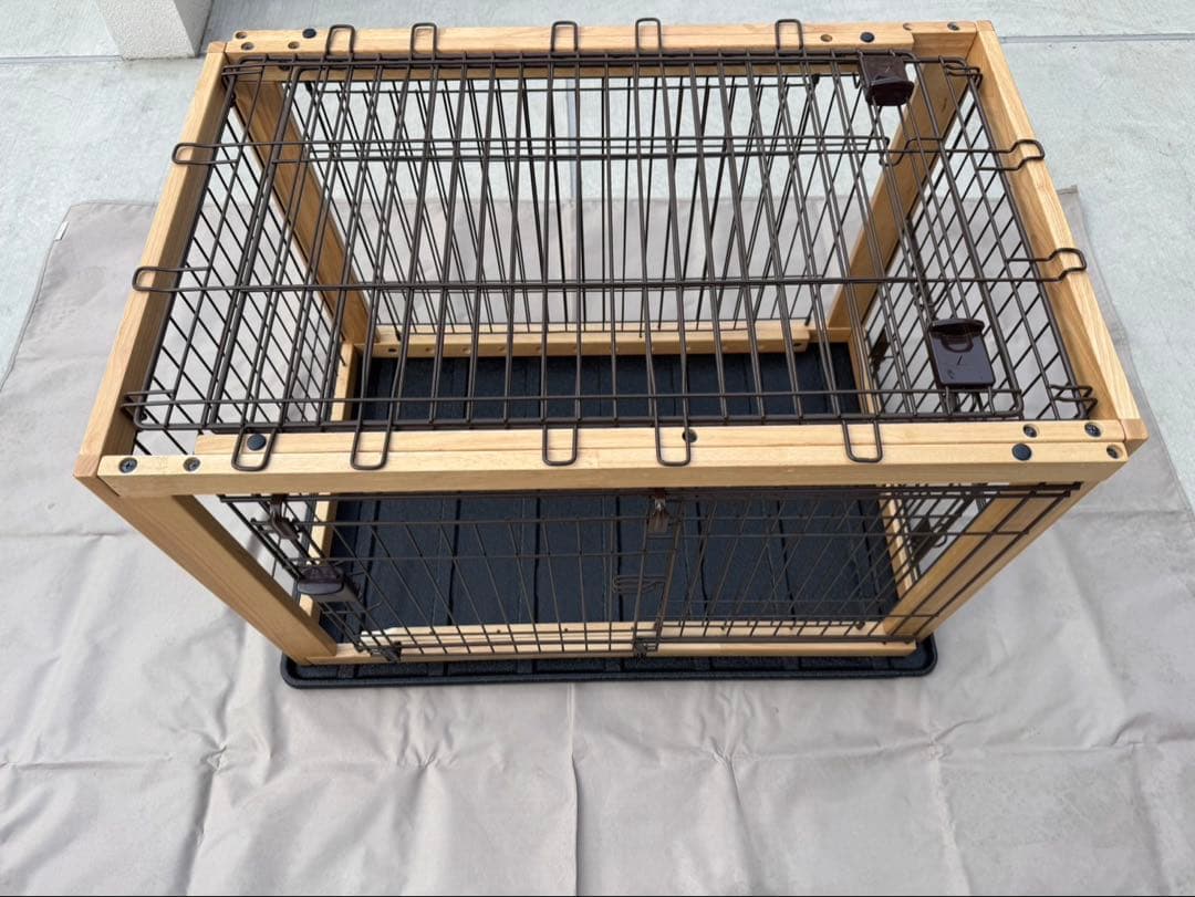 Richell　木製スライドペットサークル　レギュラー 屋根付き