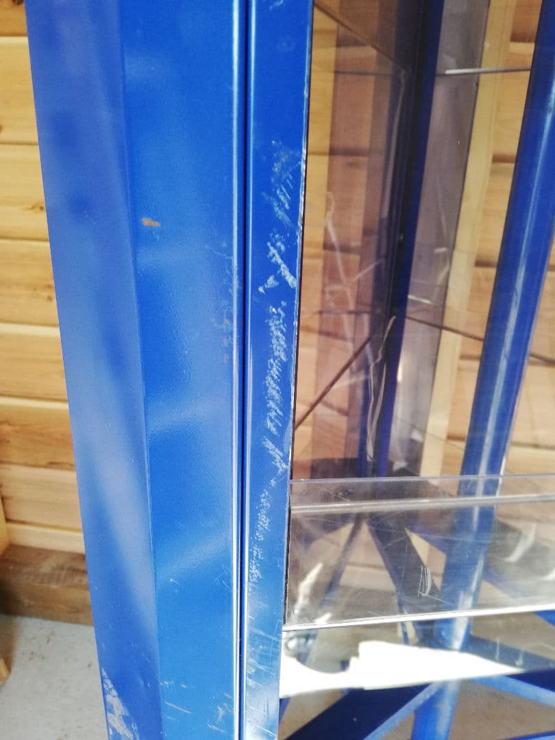 店舗什器　回転ディスプレイケース ブルー　アンティーク