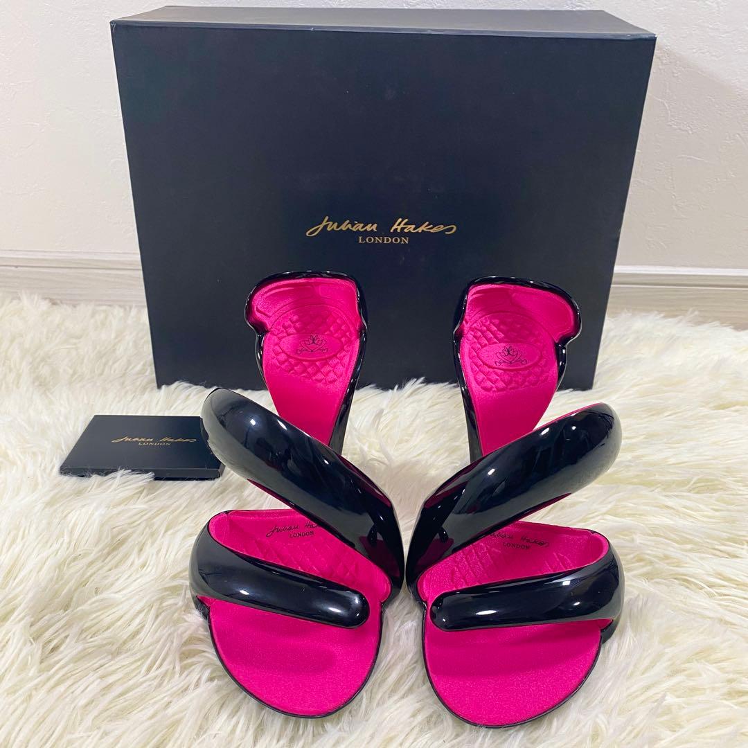 極美品　ジュリアンベイクス　サンダル　モヒート　ブラック　ピンク　38　24㎝