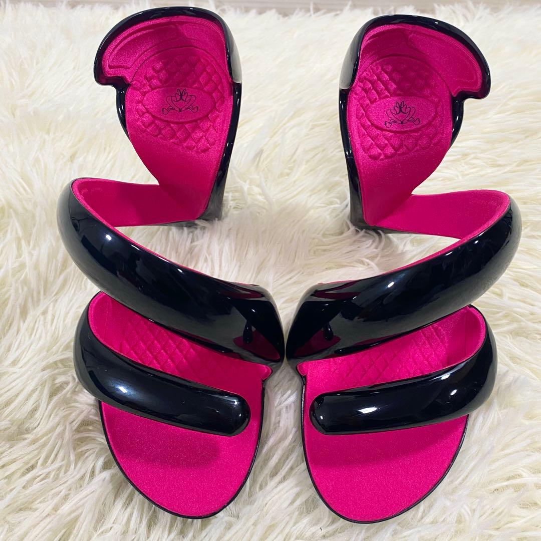 極美品　ジュリアンベイクス　サンダル　モヒート　ブラック　ピンク　38　24㎝