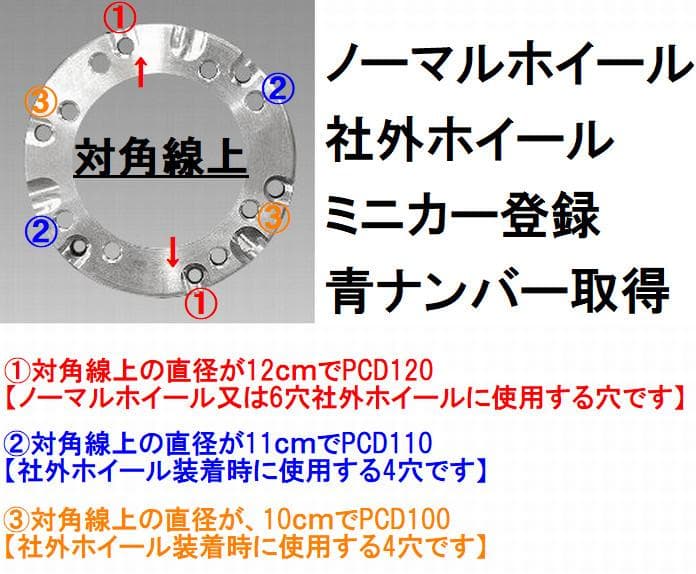 ホンダ ジャイロ 純正ホイールワイド用ホイールスペーサー70mm