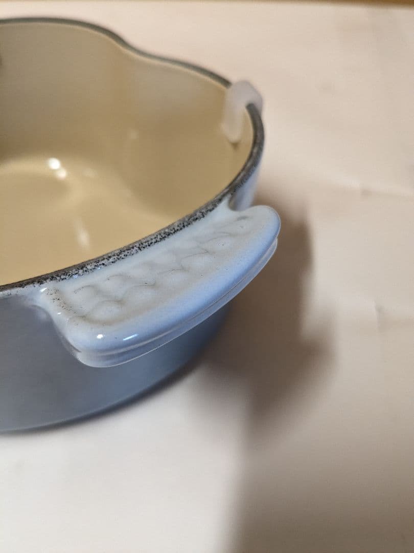 【美品】ル・クルーゼ　ココット・ダムール　１６ｃｍ　コースタルブルー