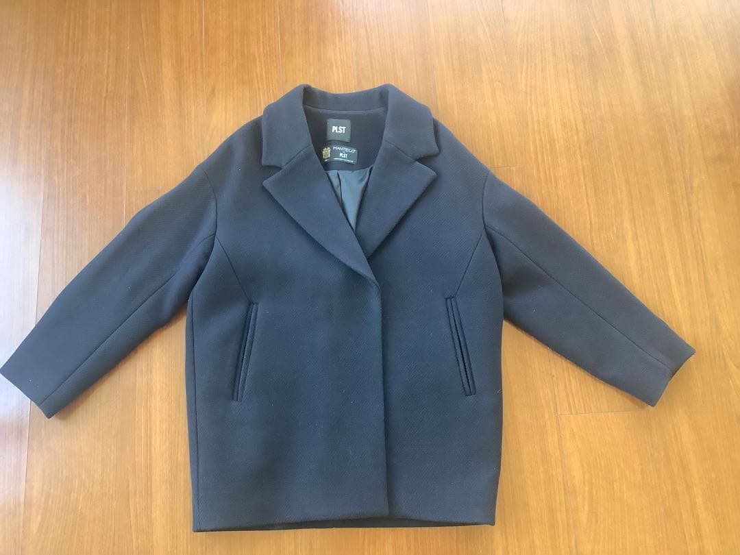 美品　PLST マンテココート　ネイビー　Sサイズ