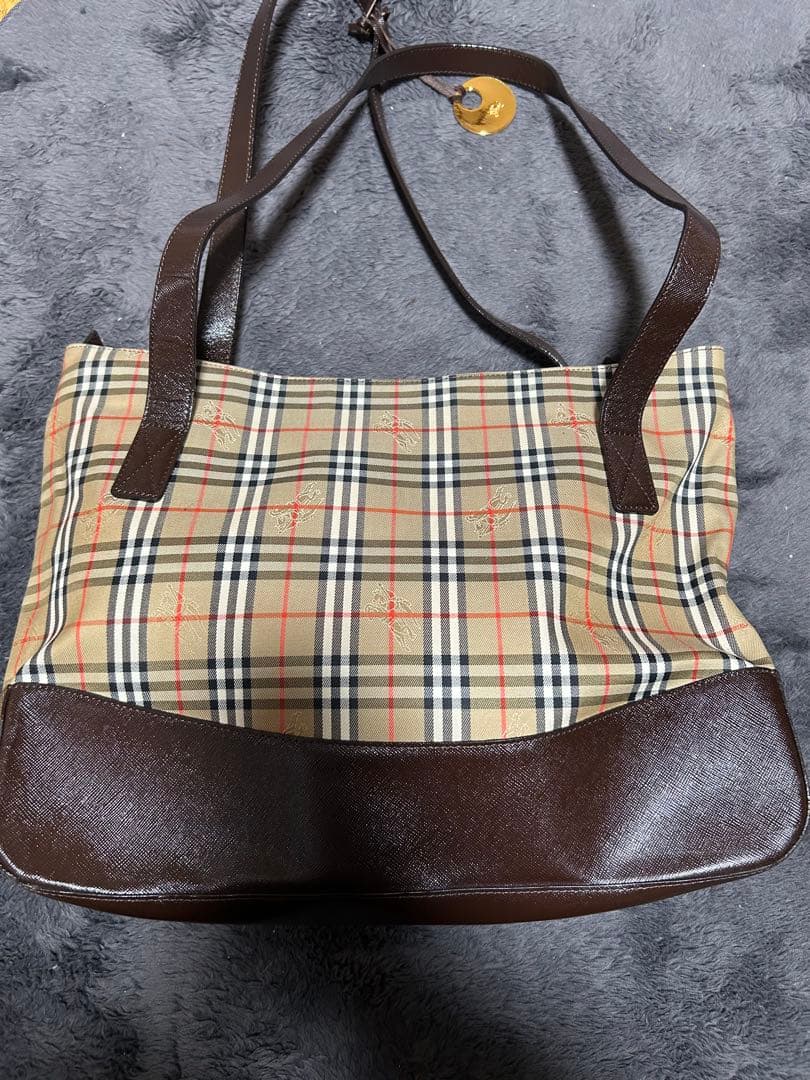 Burberry チェック柄トートバッグ