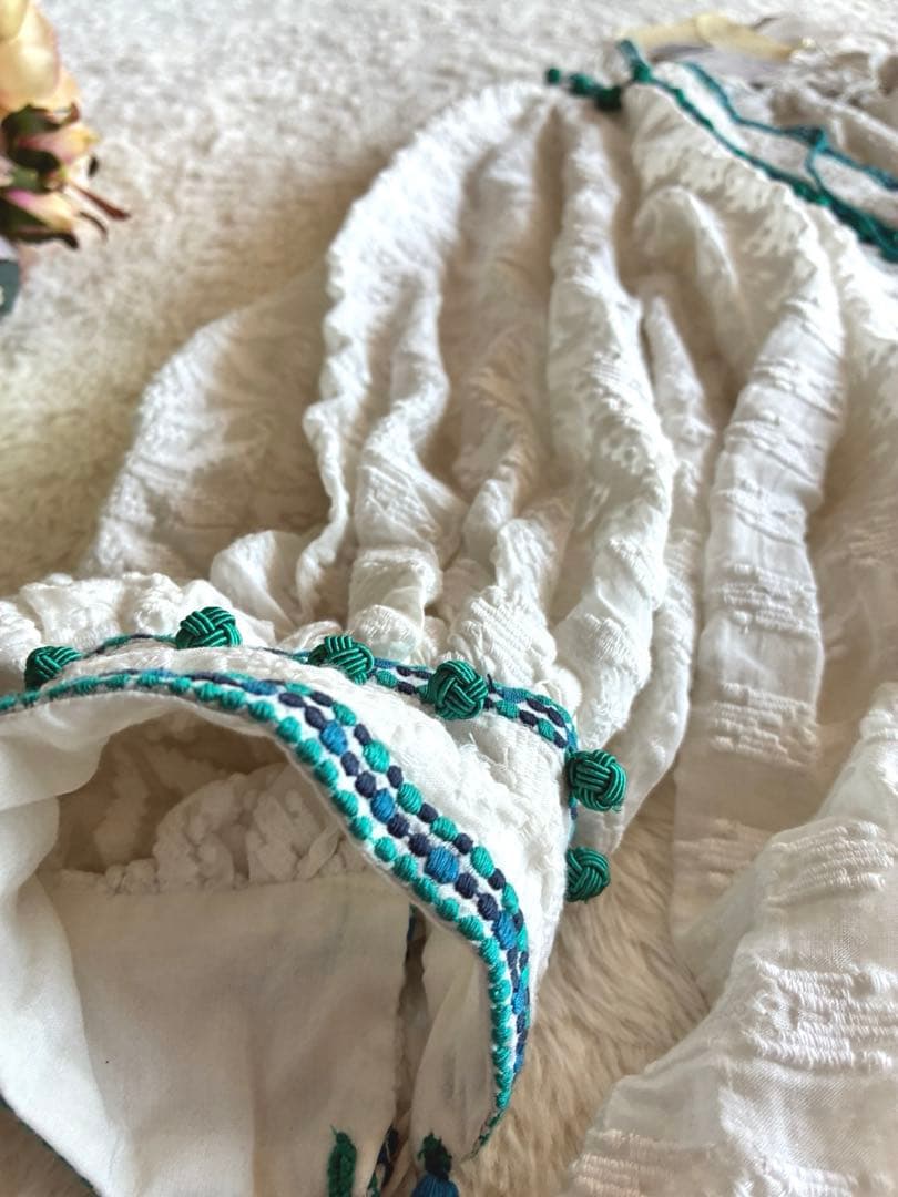 IENA新品インポート極上刺繍ブラウス 定価6.4万 タッセルエンブロイダリー