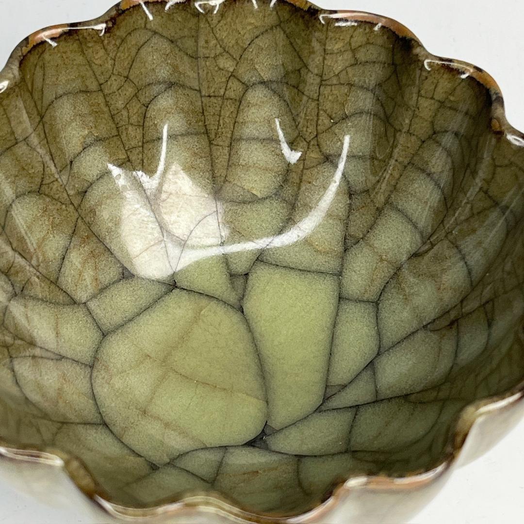 哥窯 陵花 杯 中国古玩 中国美術 唐物 擺件