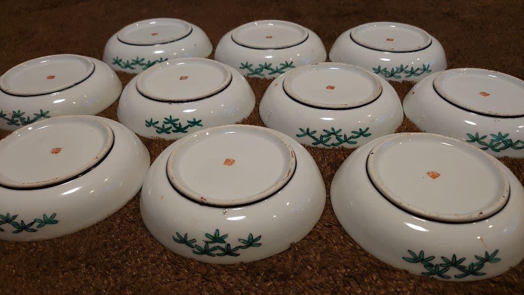 古九谷　九谷焼　明治九谷　金襴手　豆皿　菓子皿　蔵出し　１０客