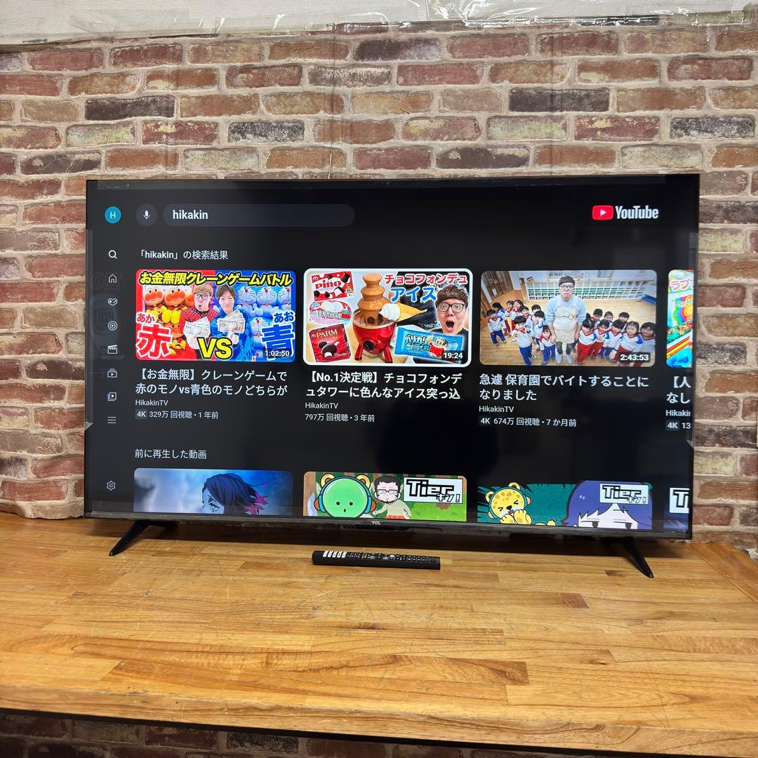 TCL 50V型4K 液晶テレビ スマートテレビ 50P615 動画配信アプリ○