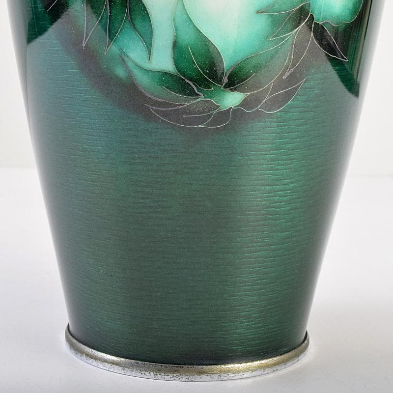 七宝焼　安藤七宝店　透釉　藤文　花瓶　M　R9142