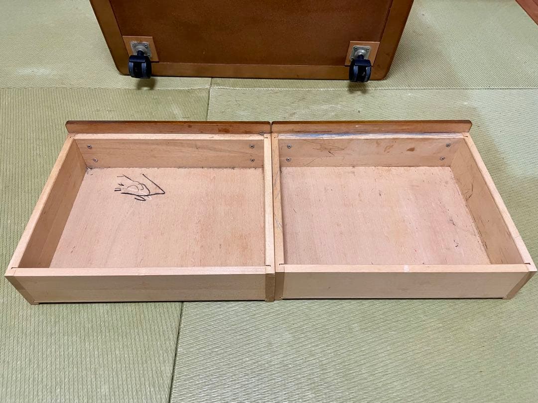 木製ガラストップセンターテーブル