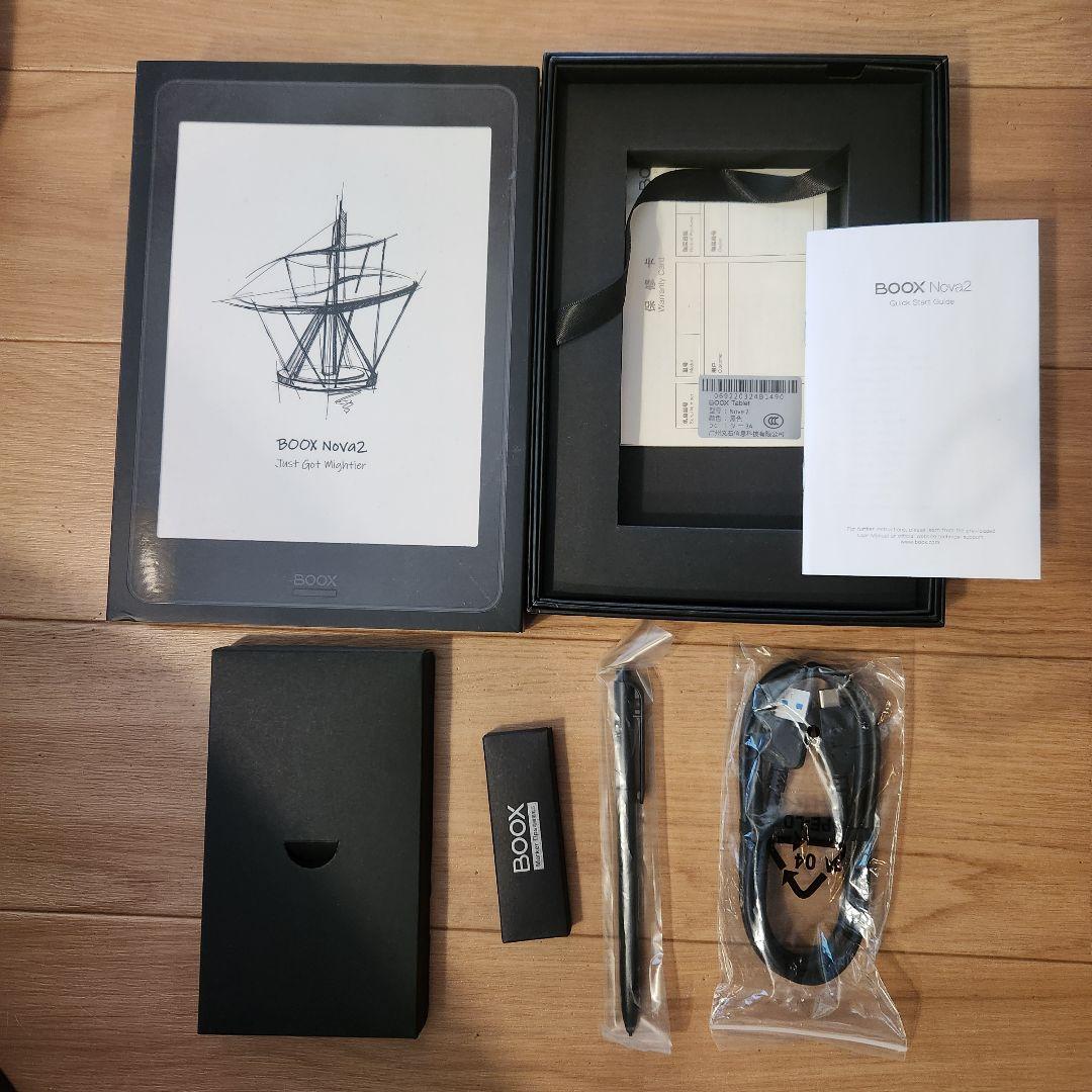 BOOX Nova2　7.8インチ電子ペーパータブレット　ケース&ペン付