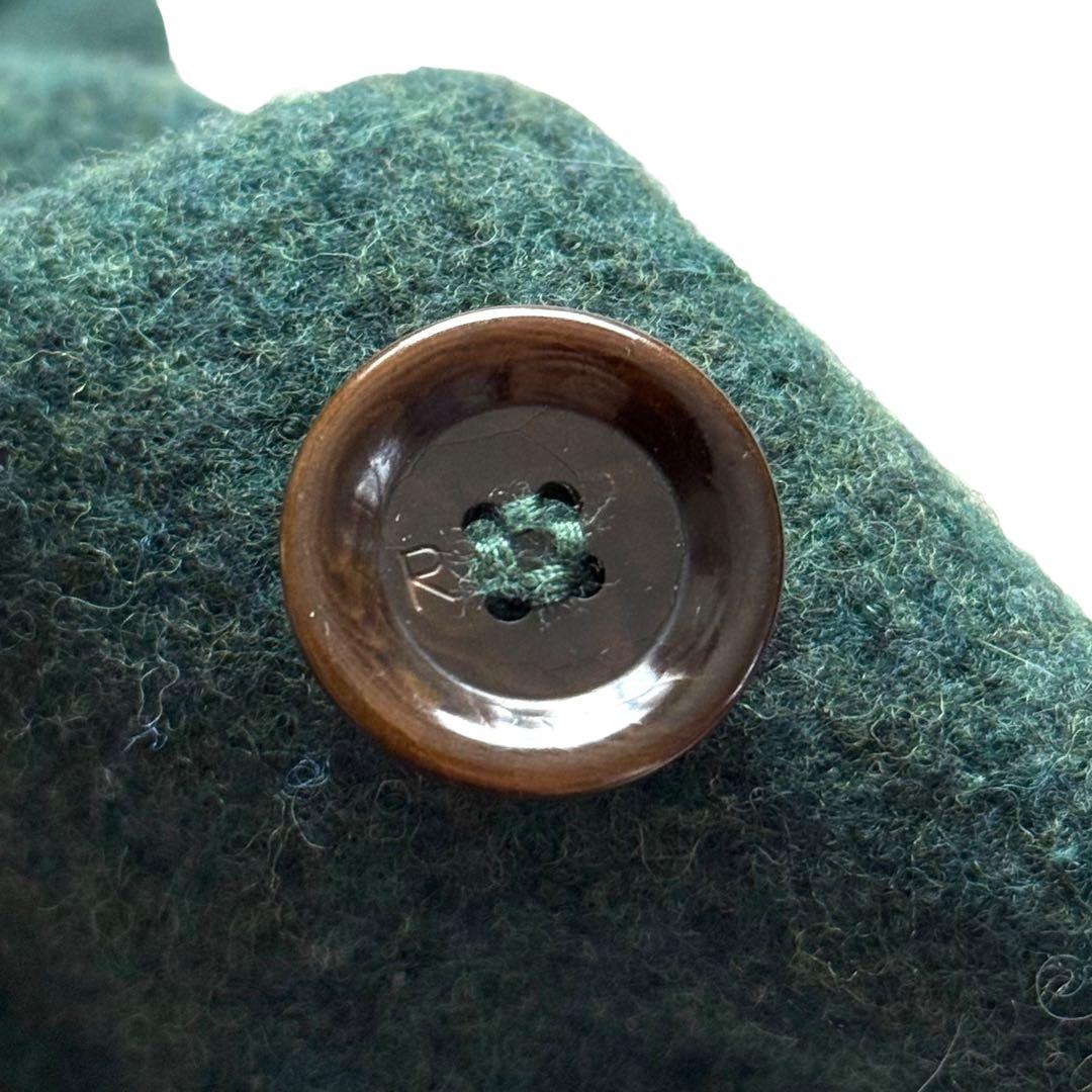 現行タグ 45r フロート縮絨のPコート ダブル ジャケット R刺繍 グリーン