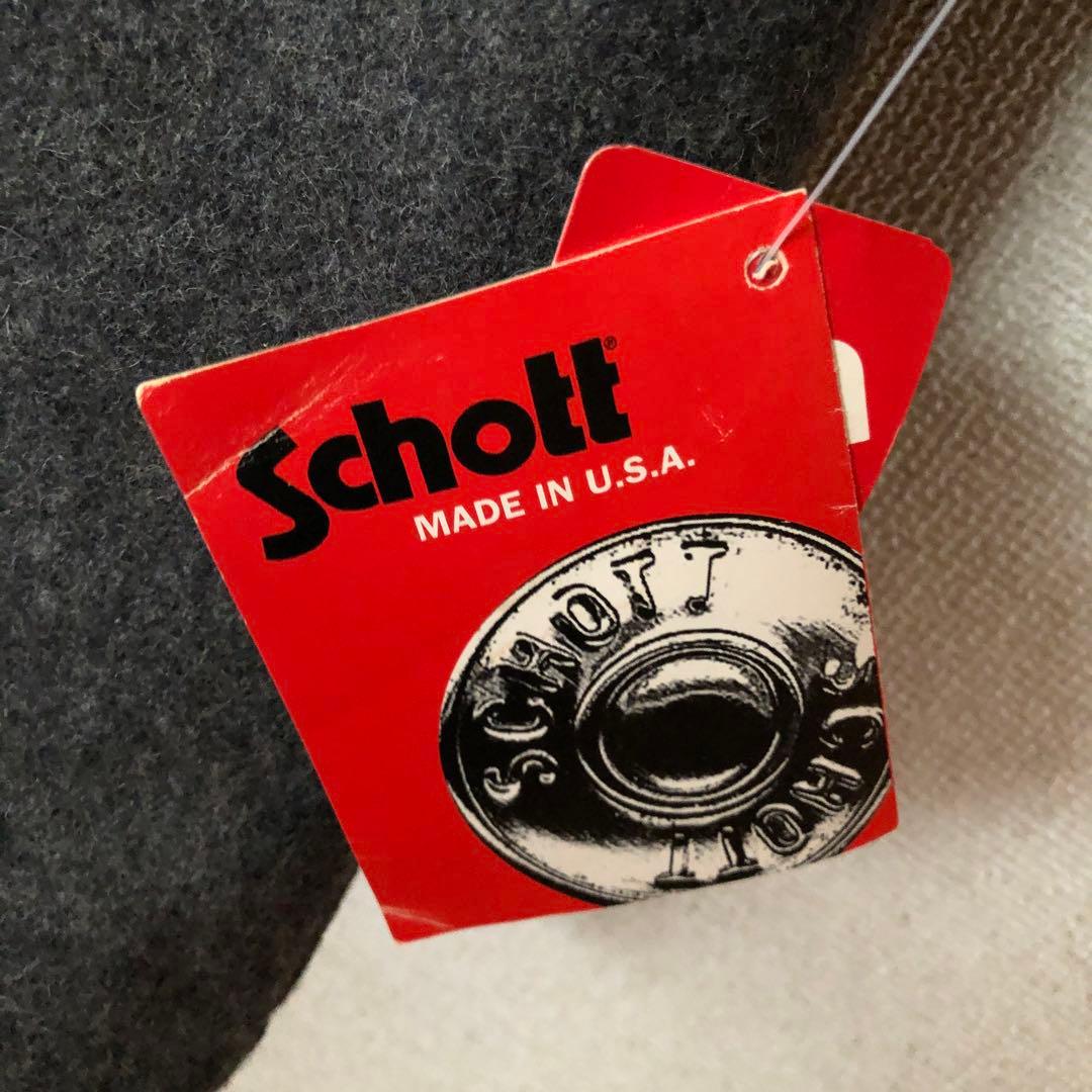 新品 SCHOTT USA製 ダッフルコート グレー 40 希少
