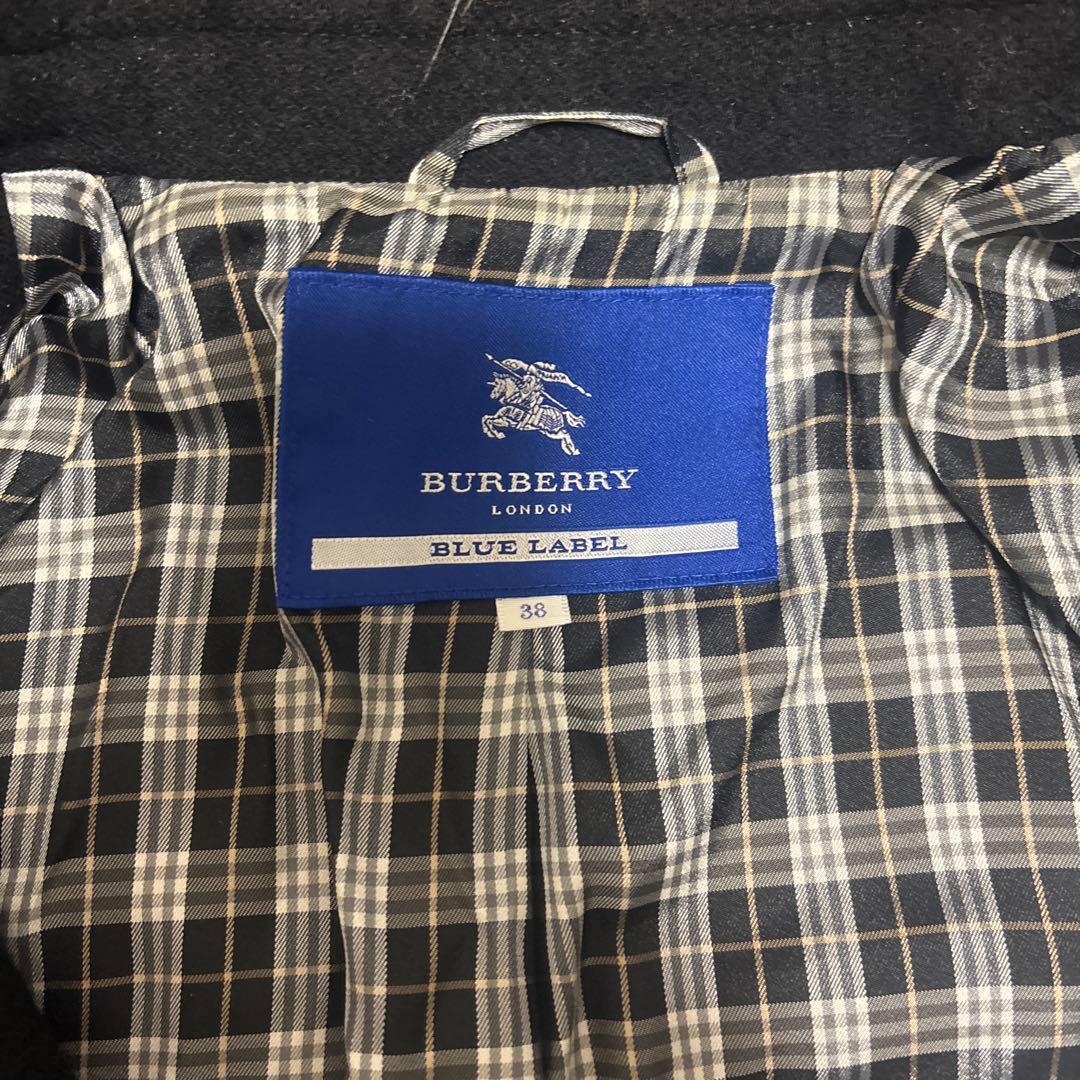 BURBERRY BLUE LABEL バーバリー アンゴラ混コート チェック