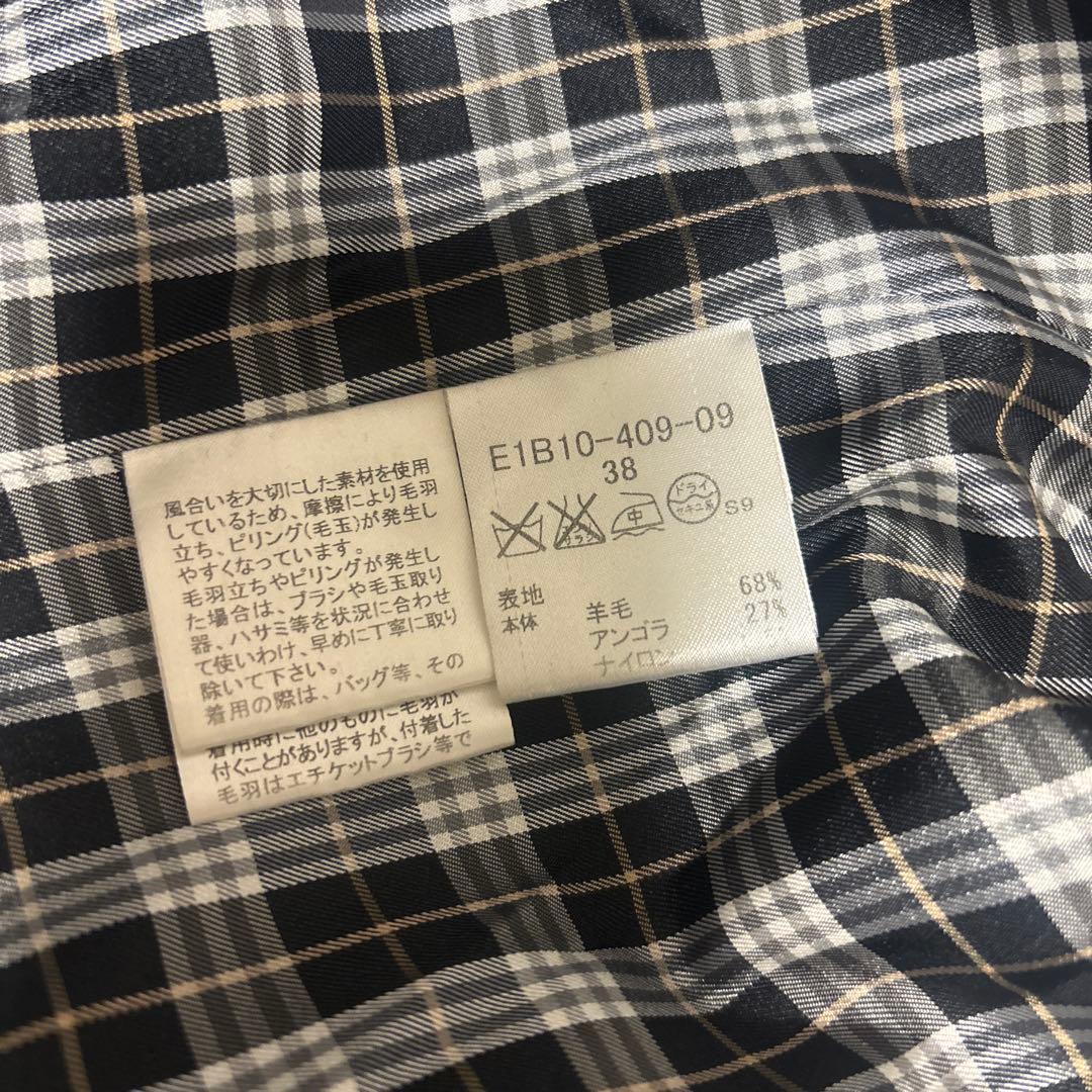 BURBERRY BLUE LABEL バーバリー アンゴラ混コート チェック