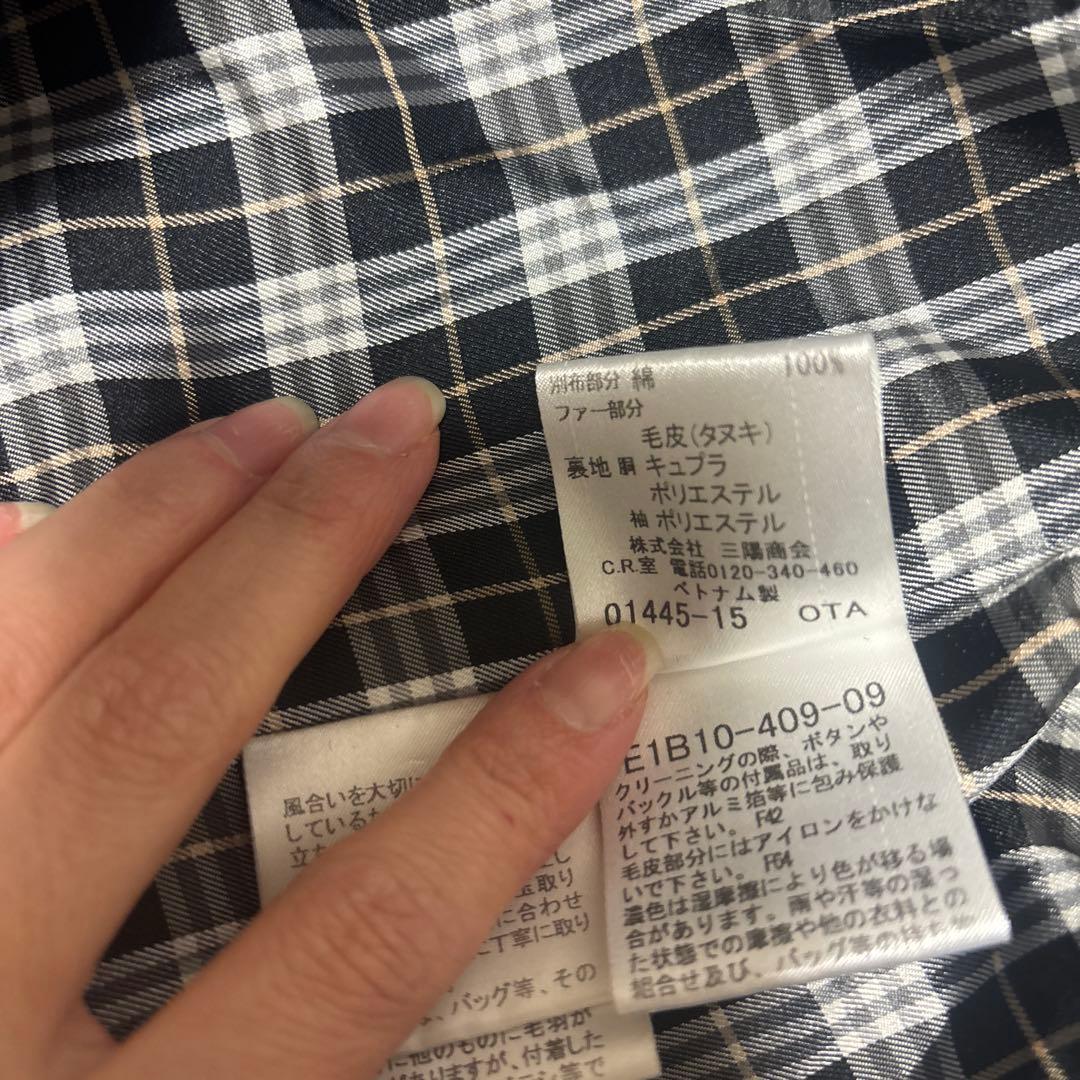 BURBERRY BLUE LABEL バーバリー アンゴラ混コート チェック