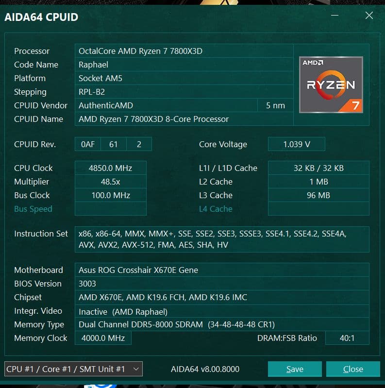 マザーボード ASUS ROG CROSSHAIR X670E GENE