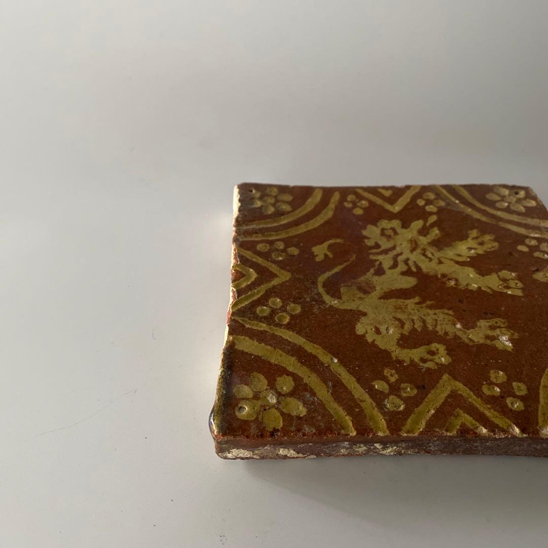 獅子図 タイル オランダ 古道具坂田 民藝 民芸 骨董 アンティーク デルフト