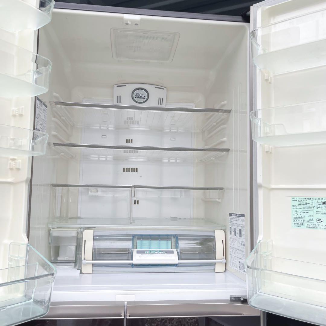 41取付無料！日立真空チルド搭載 スタイリッシュブラウン6ドア冷蔵庫！洗濯機