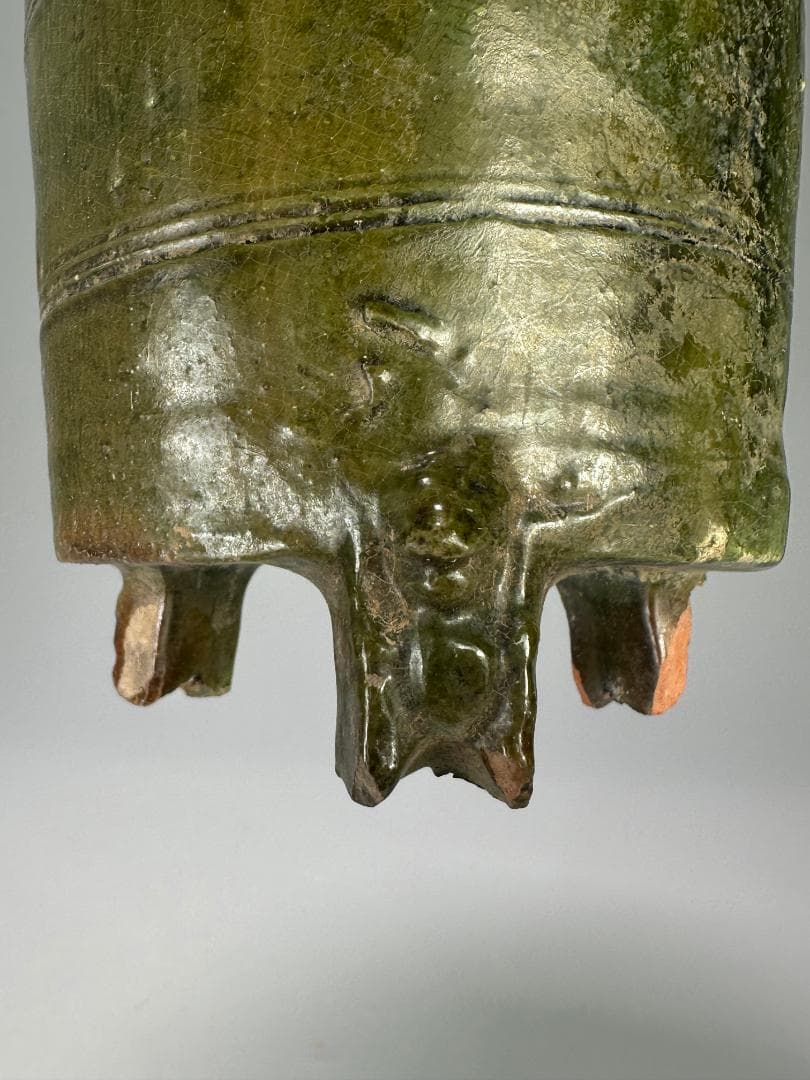 中国古代美術　東漢　漢時代　緑釉陶倉　穀倉形器　三足　出土古陶　唐物　古物保証