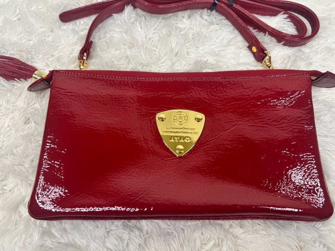 ATAO ブーブー ウォレットショルダーバッグ エナメル ゴールド金具　美品