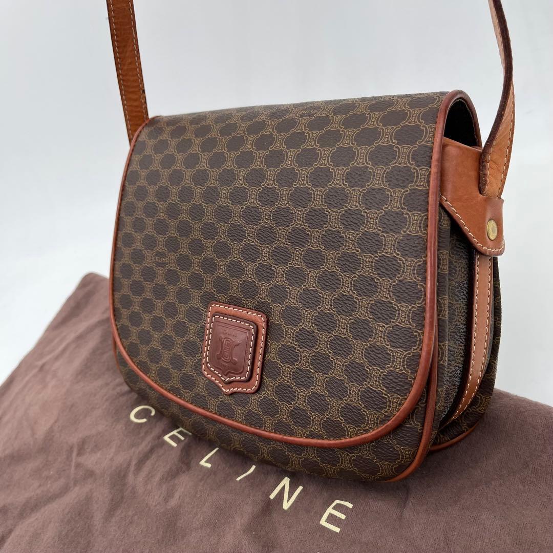 セリーヌ ショルダーバッグ ポシェット 斜めがけ マカダム柄 トリオンフ PVC