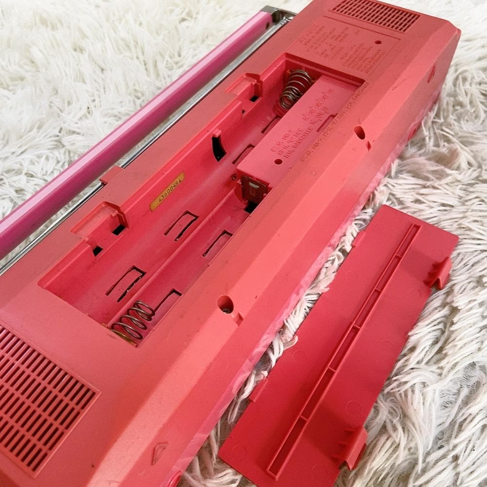 希少なピンク! SANYO MR-WU4L 当時物 ダブルラジカセ 昭和レトロ