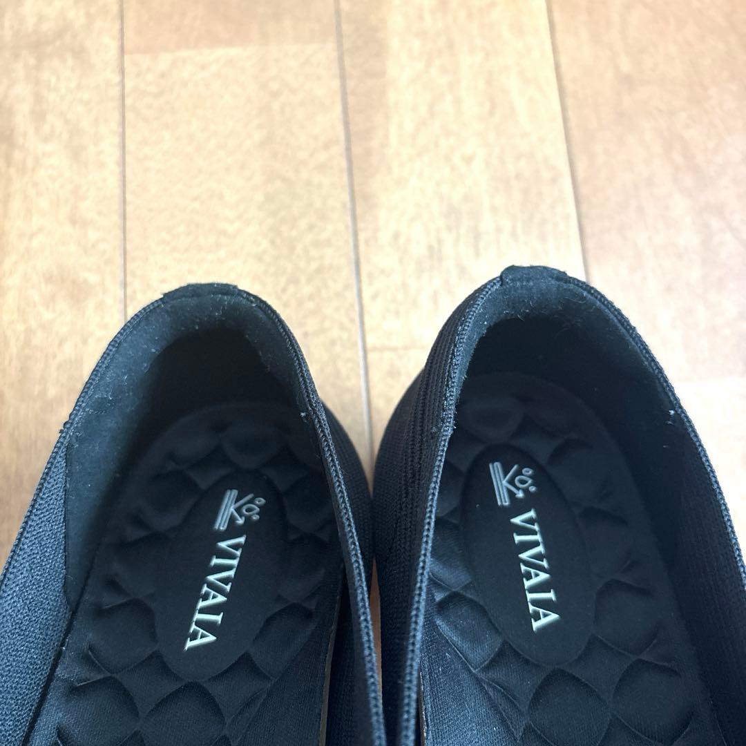 【美品】VIVAIA スクエアトゥパンプス 黒 38.5/24.5cm