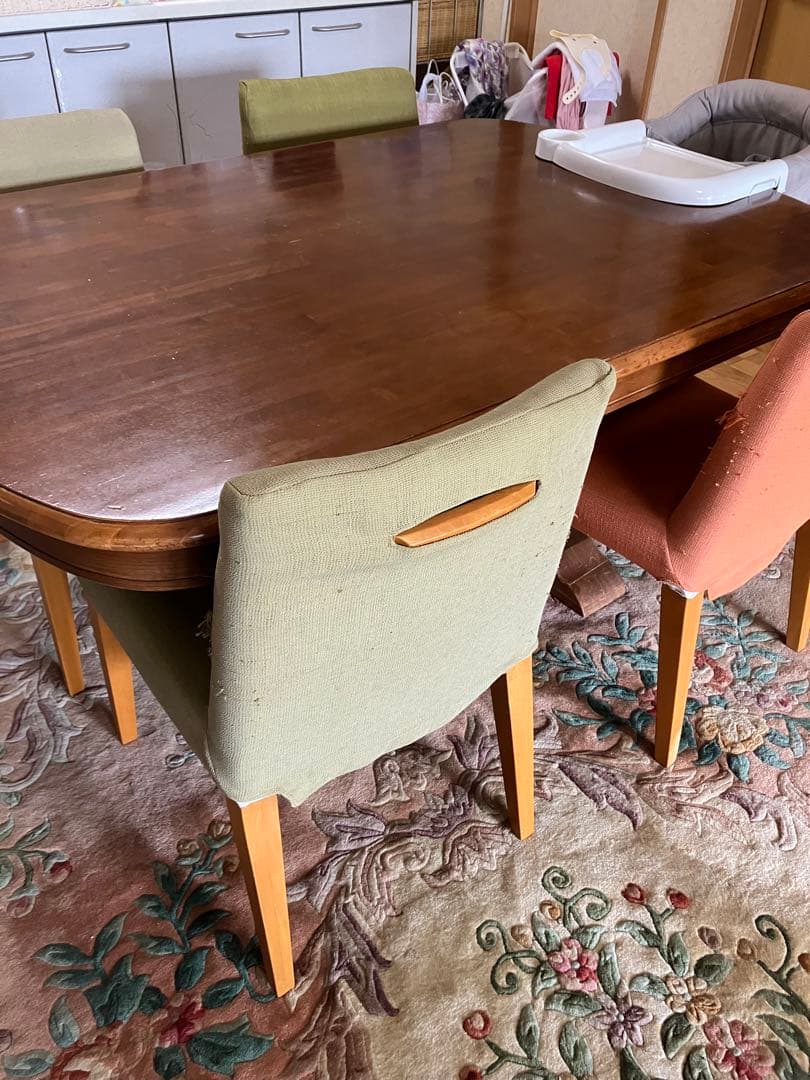 ダイニングチェアセット　椅子4脚取り替えカバー新品あり