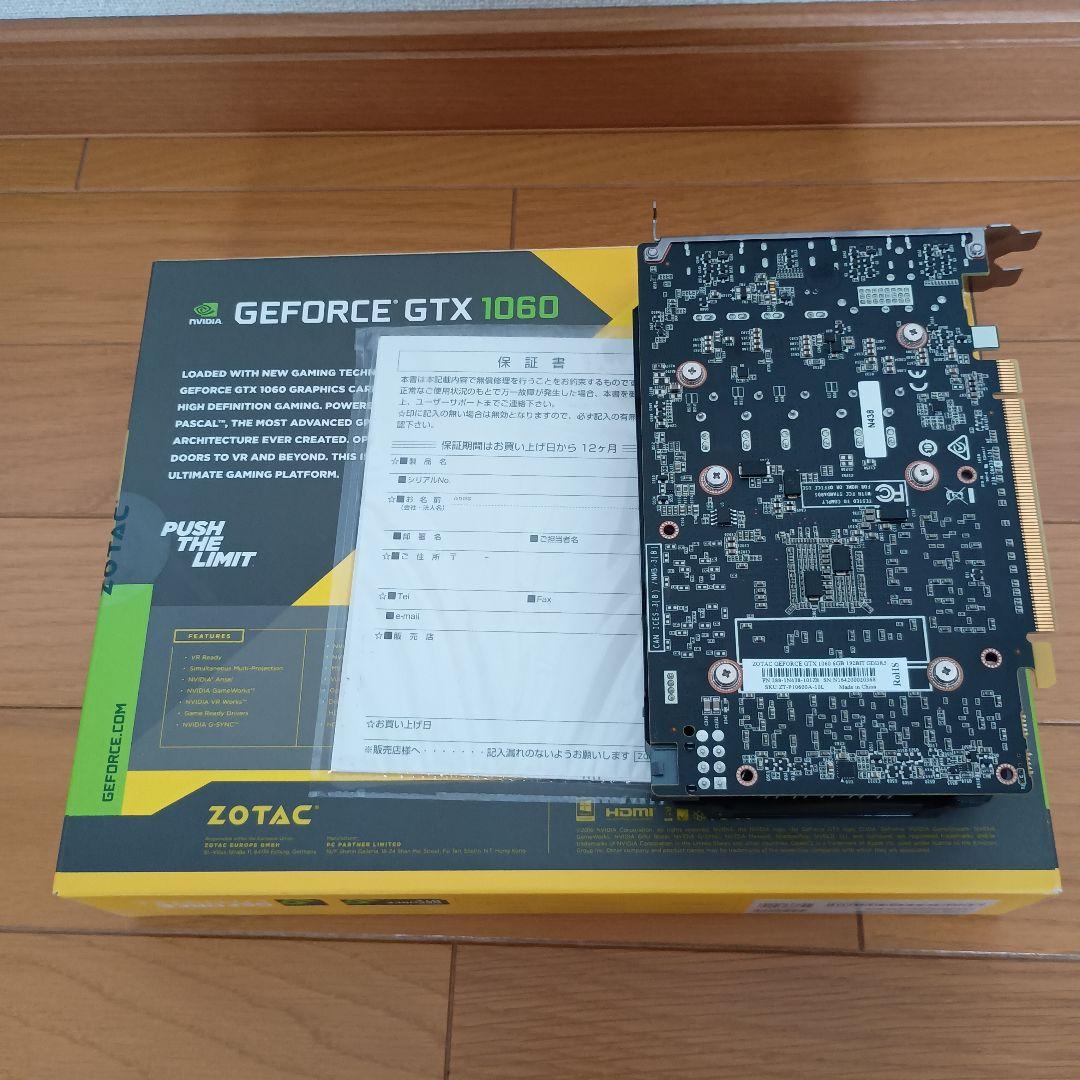 グラフィックボード・グラボ・ビデオカード ZOTAC Geforce GTX 1060 6GB Single Fan