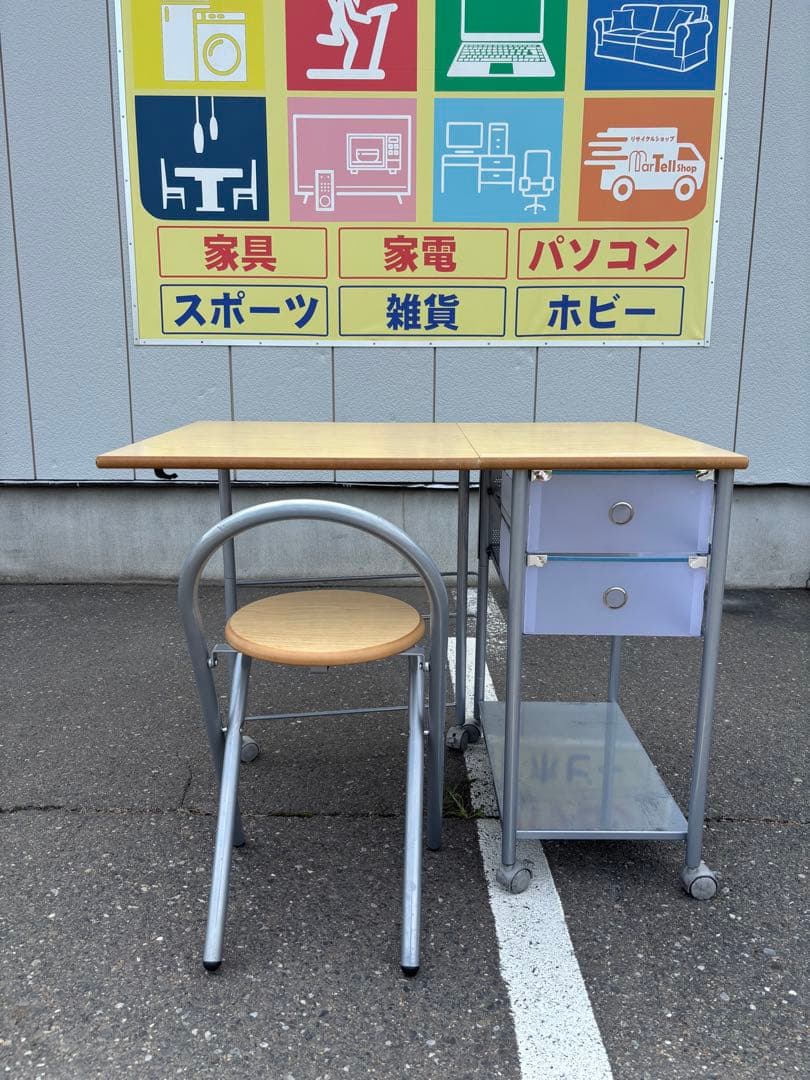 折りたたみ式デスク、チェアセット 収納できるタイプ