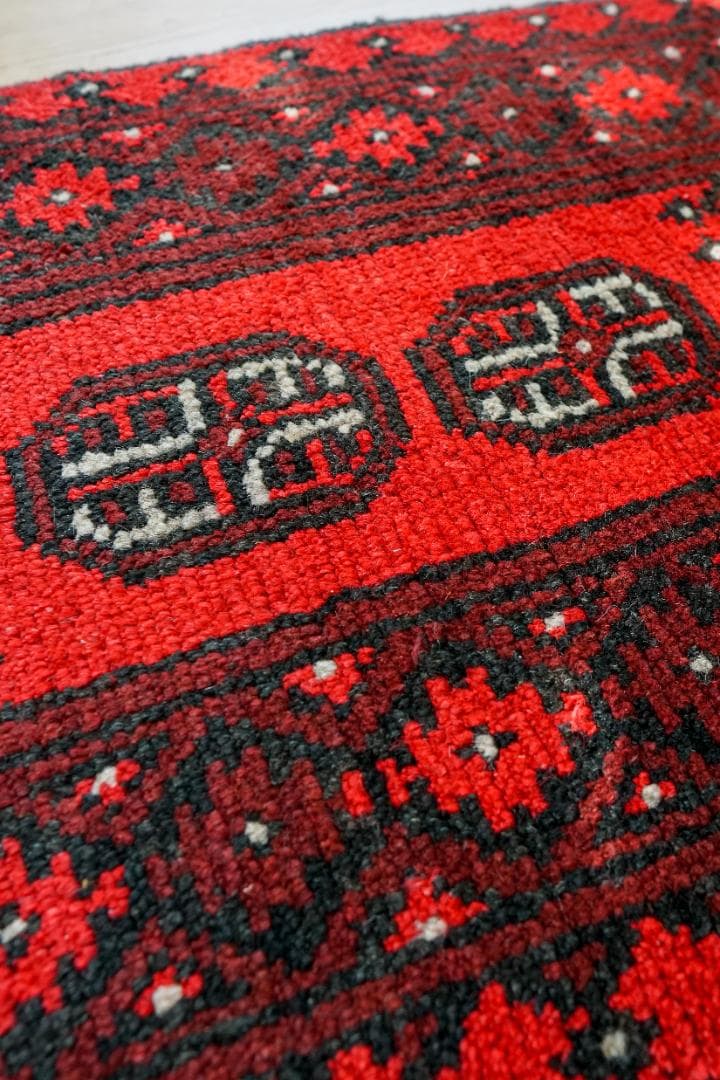 67×48cm トルクメン ボハララグ 手織り絨毯 トライバルラグ ヴィンテージ