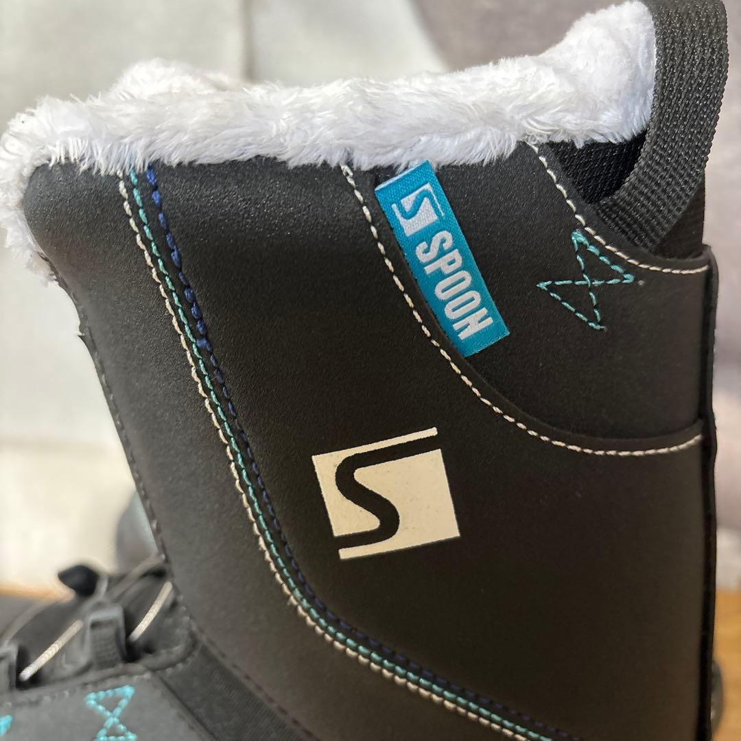 【SPOON】KID ダイヤル式スノーボードブーツ　ブラック×ブルー【25cm】
