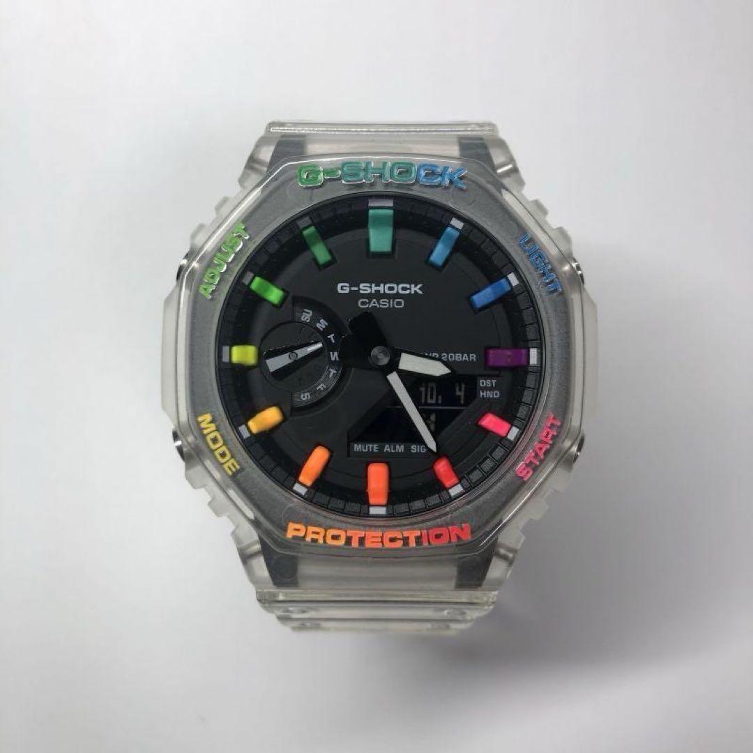 G-SHOCK GA2100 ホワイト/クリア カスタムレイボー塗装