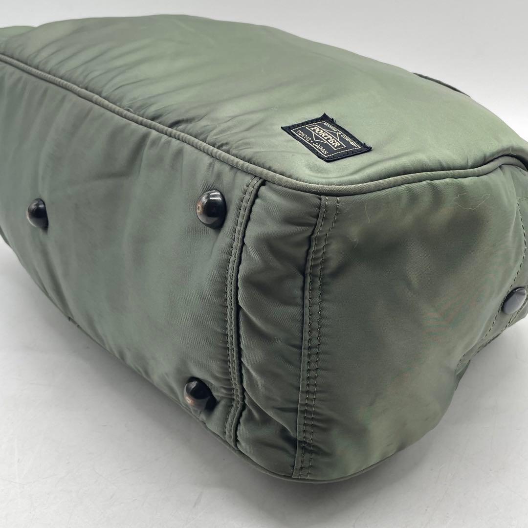 ⑧BN3887□PORTER ヘッドポーター タンカー ボストンバッグ グリーン