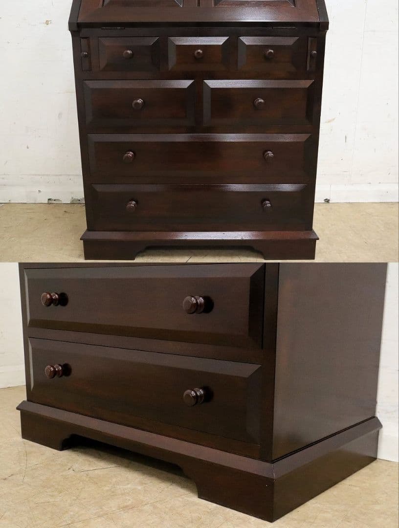 achibana【松本民芸家具】T型 ライティングビューローデスク机