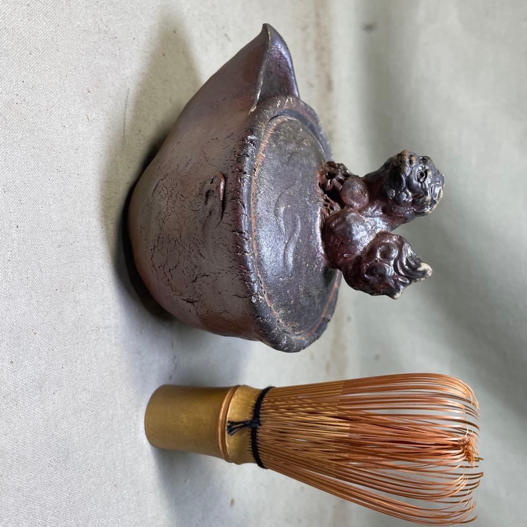 ト*ン様 備前焼　備前手造り龍宝瓶　獅子宝瓶 在銘 ２点セット 煎茶器 急須 煎