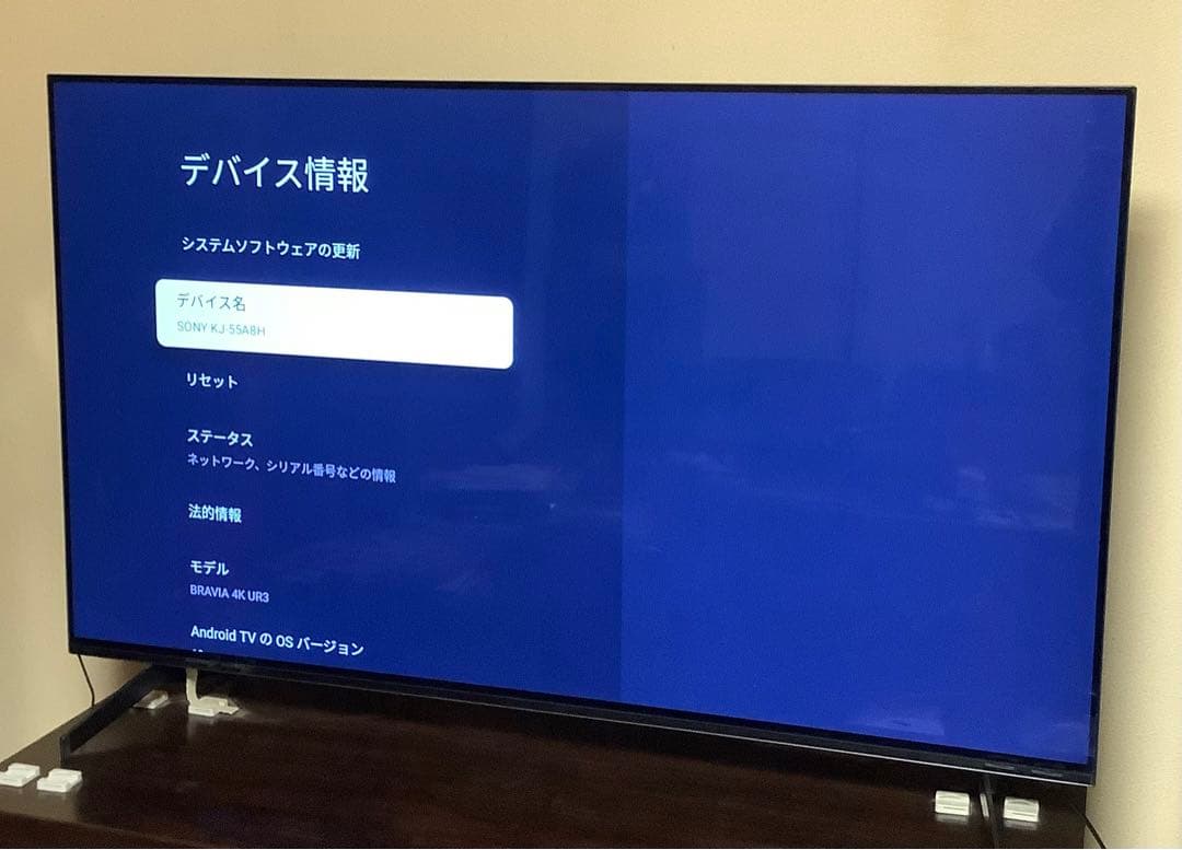 SONY ソニー BRAVIAテレビ55型 KJ-55A8H 送料込