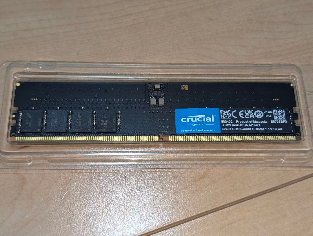 Crucial DDR5　メモリ　32GB CT32G48C40U5